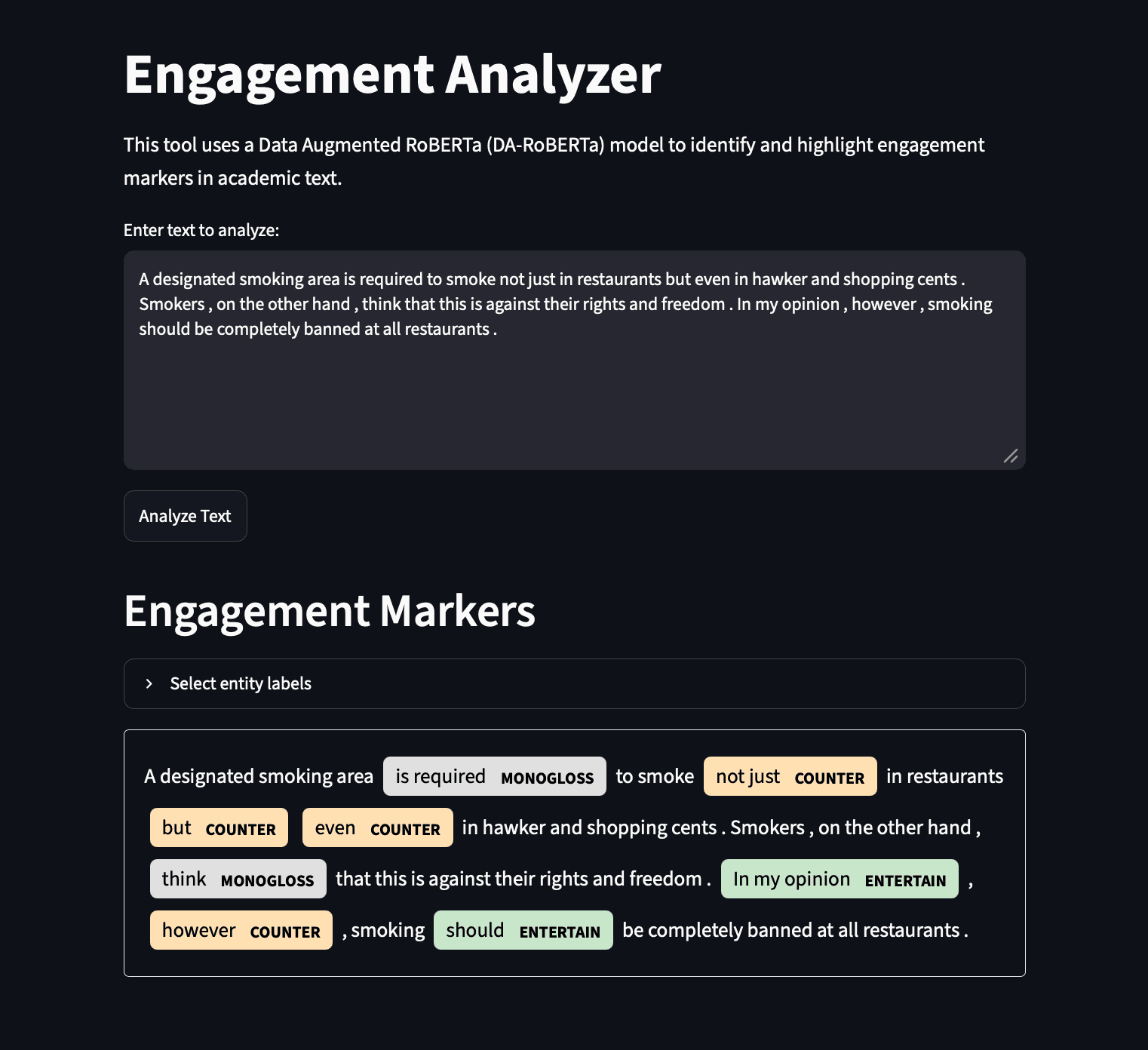 Engagement Analyzer Web Interface